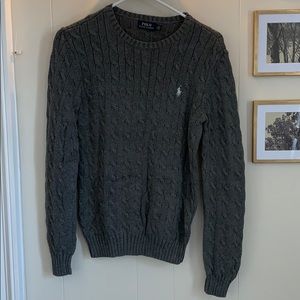 Gray Cable Knit Sweater
